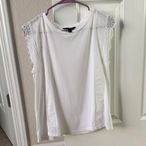 White Eyelet Sleeve Women's Top